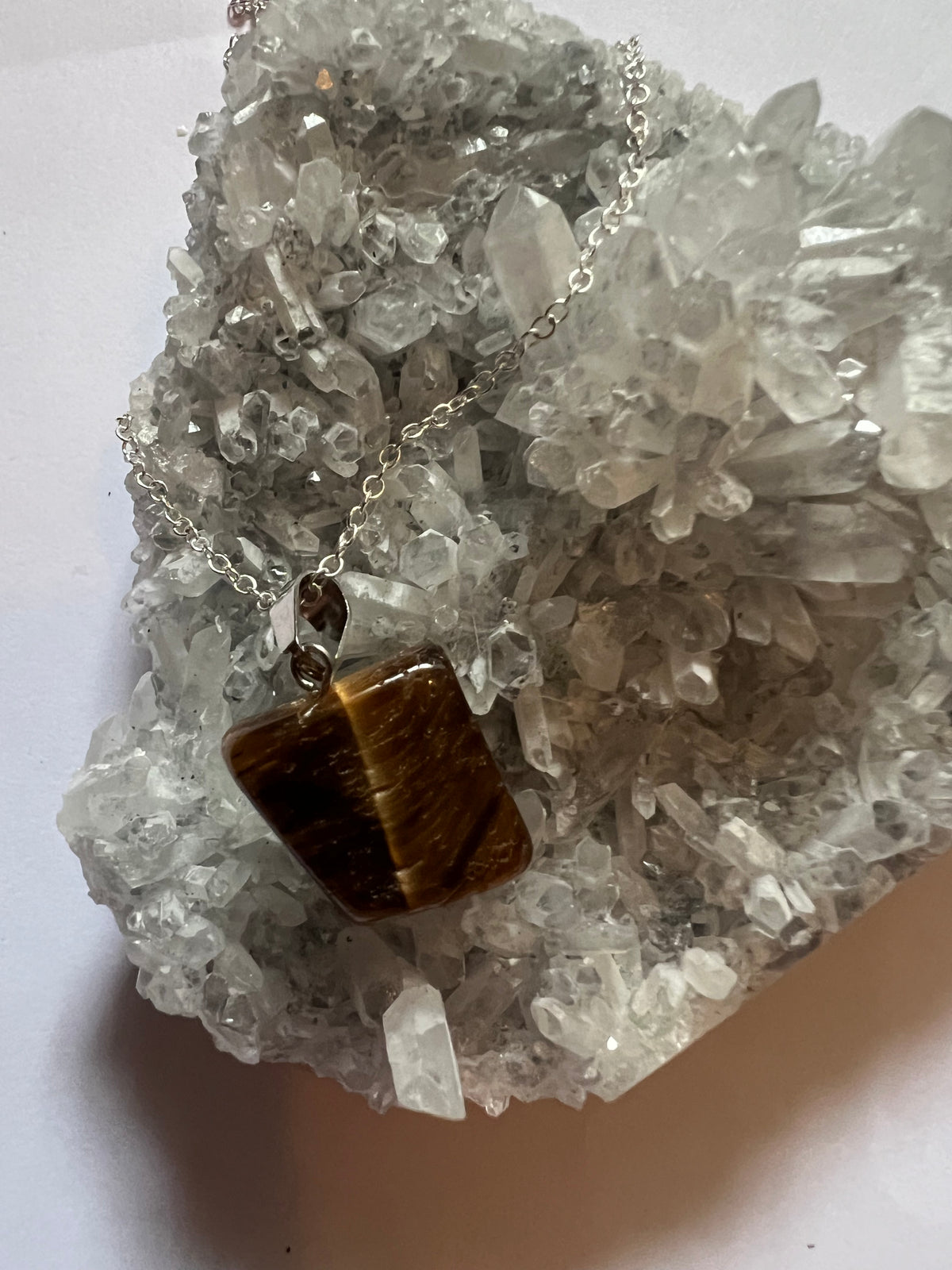 Tigers Eye Pendant on a sterling silver necklace