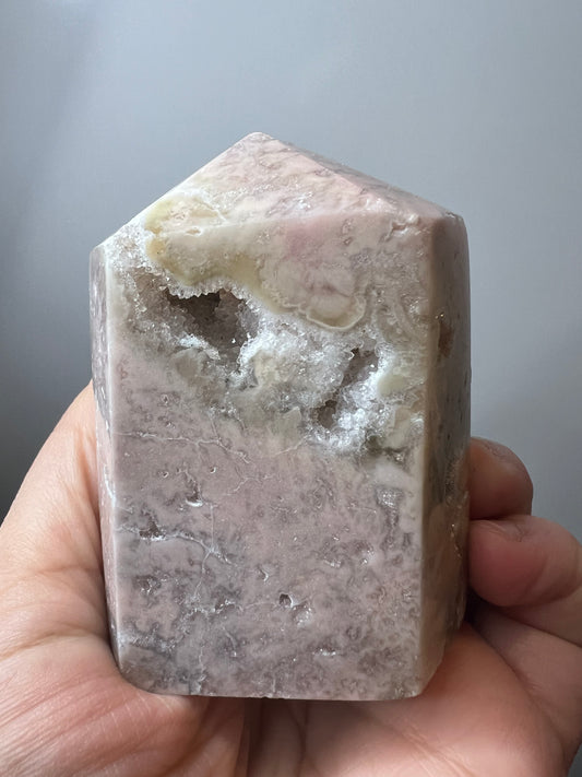 Rose Amethyst Tower with Druzy Pocket - Argentina