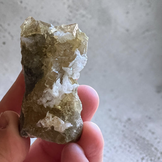 Yellow Fluorite & Calcite Cluster