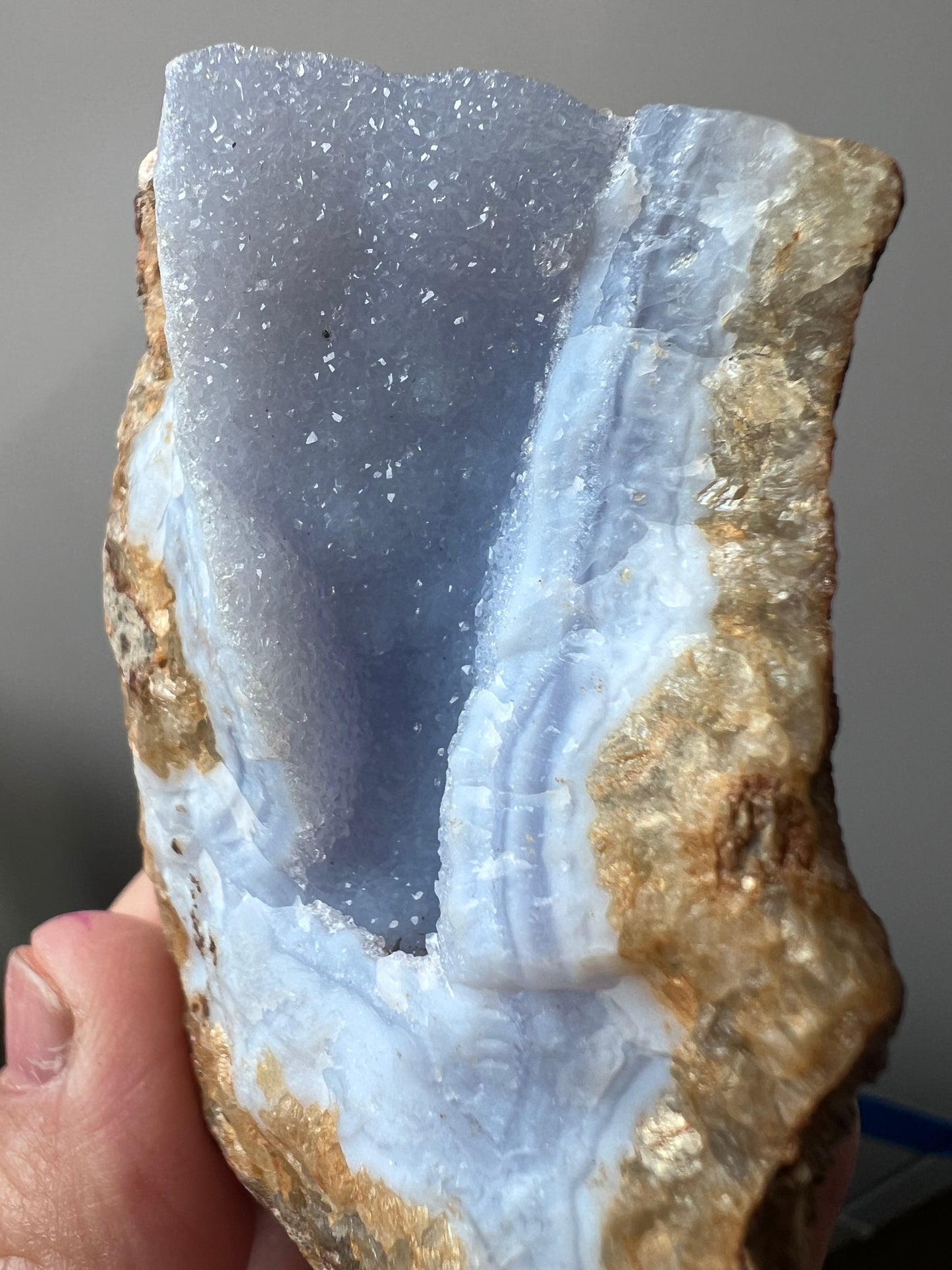 Blue Lace Agate Druzy Geode - South Africa