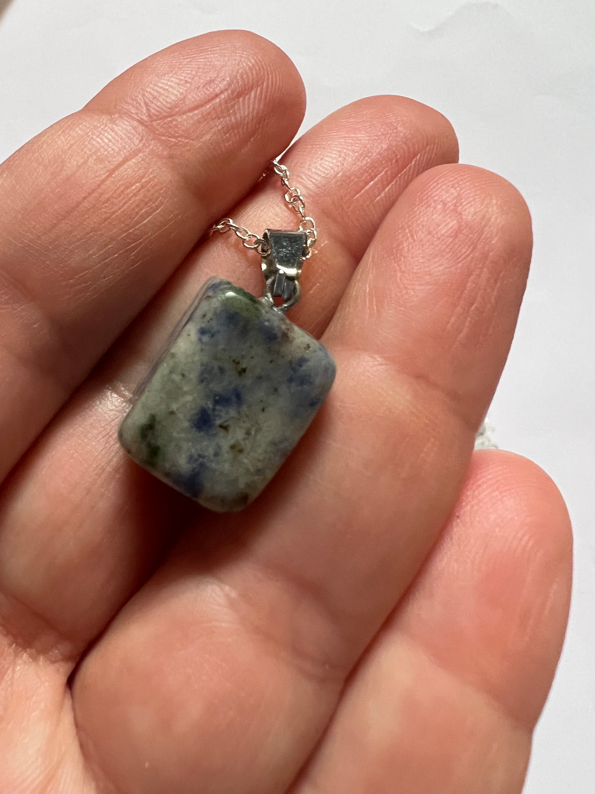 Sodalite Pendant on a sterling Silver Necklace