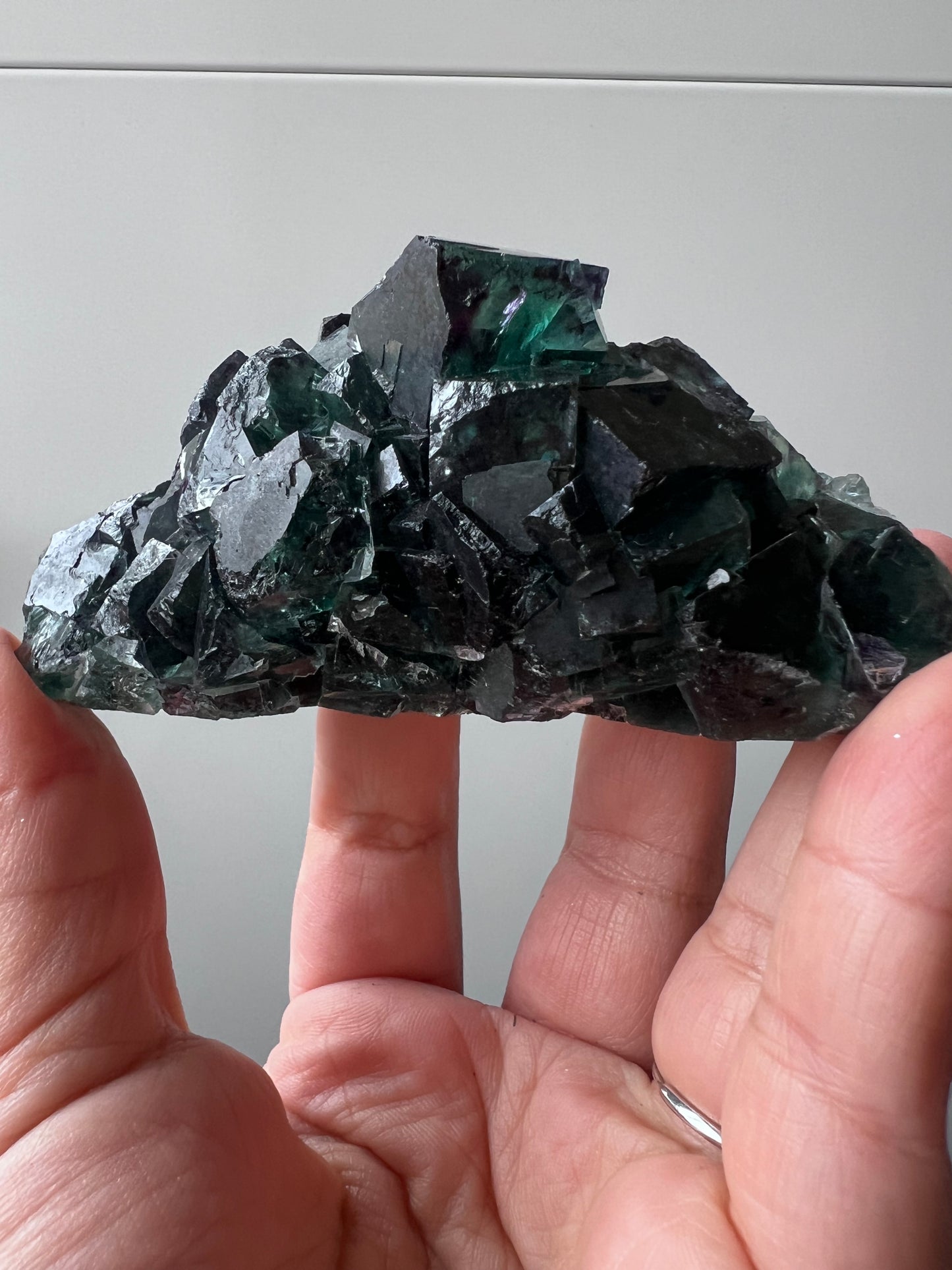 Okoruso Mine Fluorite Cluster (Namibia) – Deep Teal & Violet Cubes