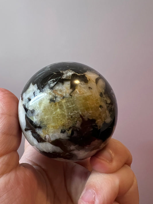 High-Grade Yellow Tourmaline with Black Mica - Pakistan