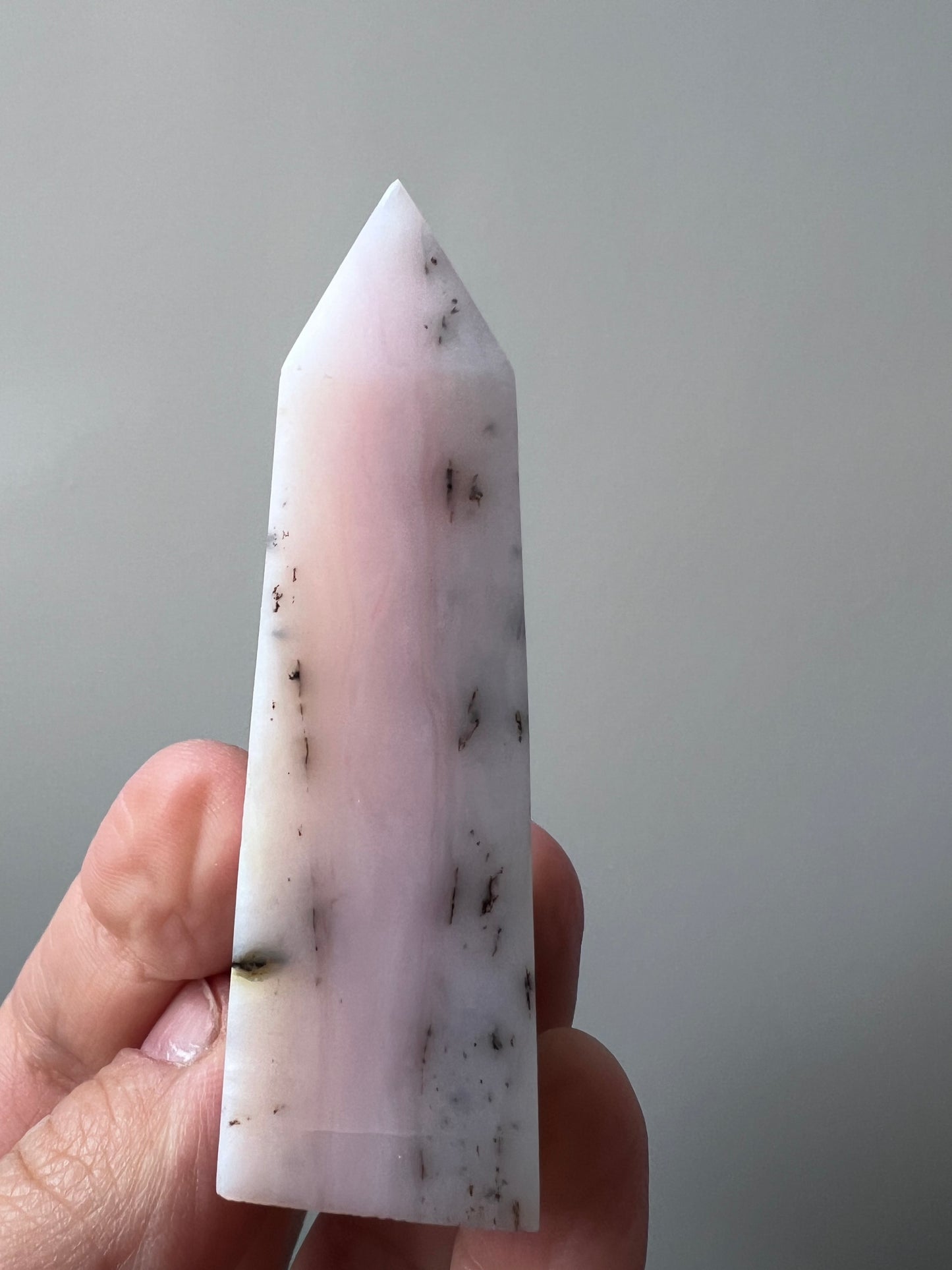 Pink Opal Tower with Dendritic Inclusions - Peru