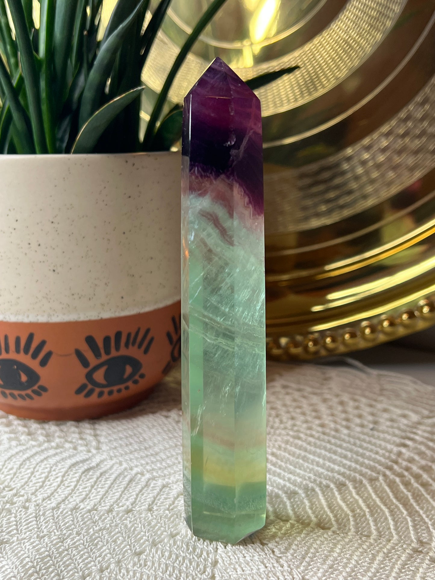 Watermelon Fluorite Tower - Raven + Sage