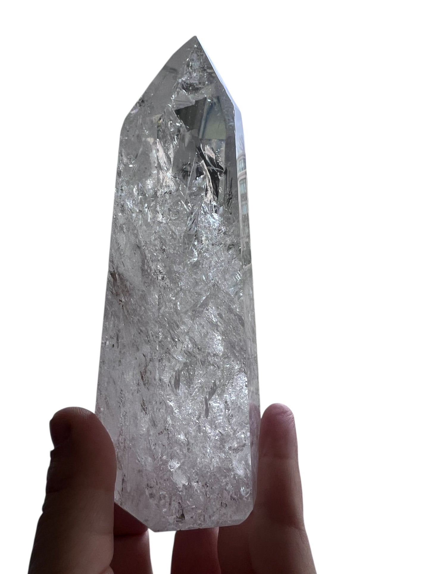 Clear Quartz Tower with Golden Healer Inclusions - Brazil