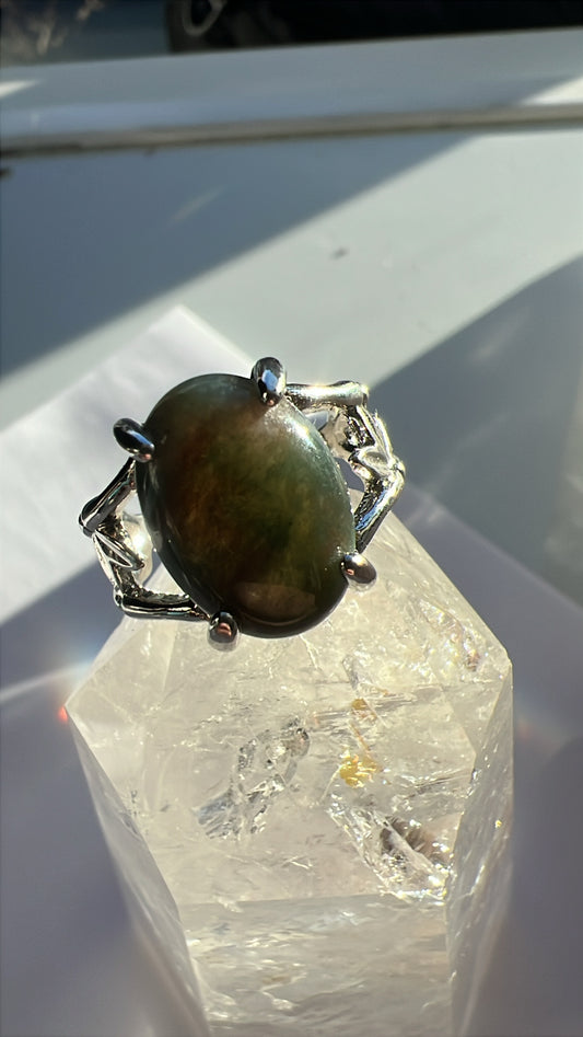 Moss Agate Ring - Size 6
