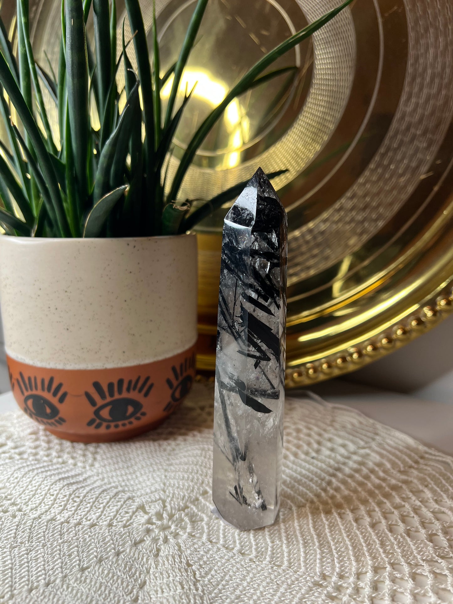 Tourmalated Quartz Tower - Raven + Sage