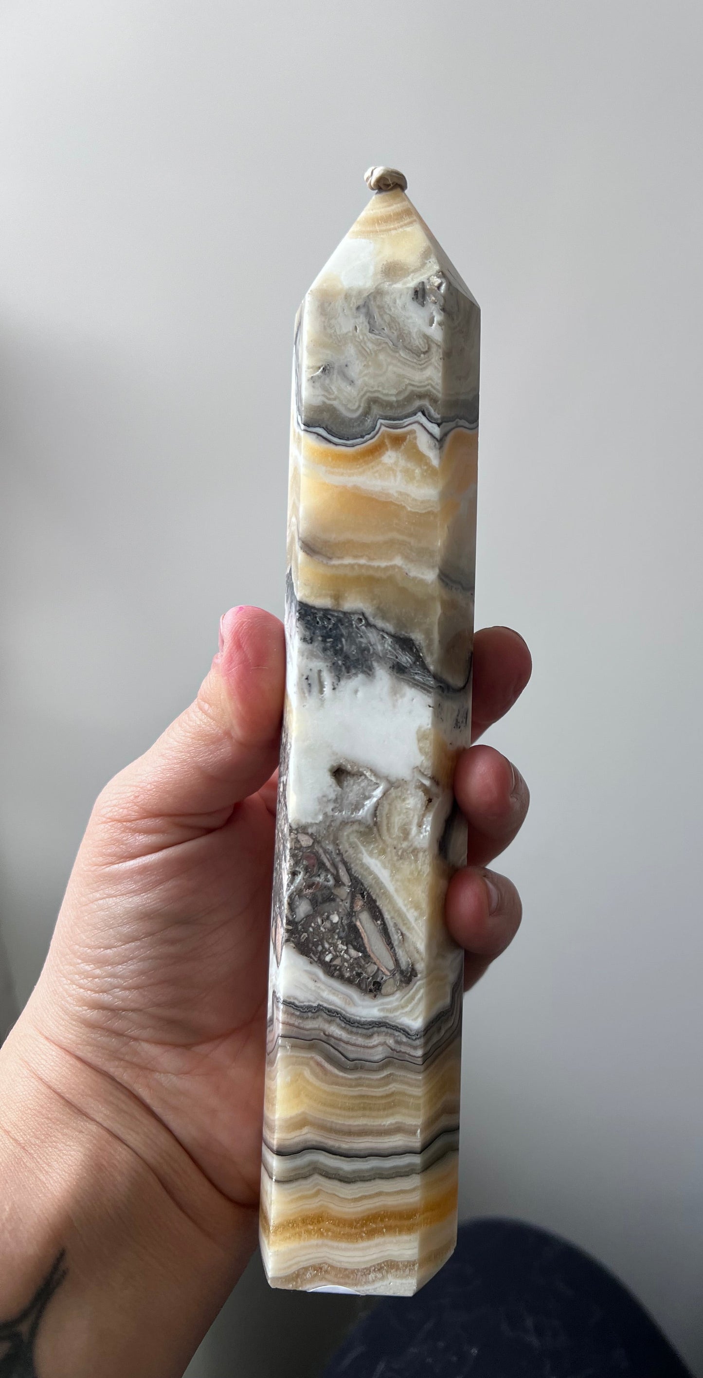 Banded Yellow Calcite Tower – Mexico