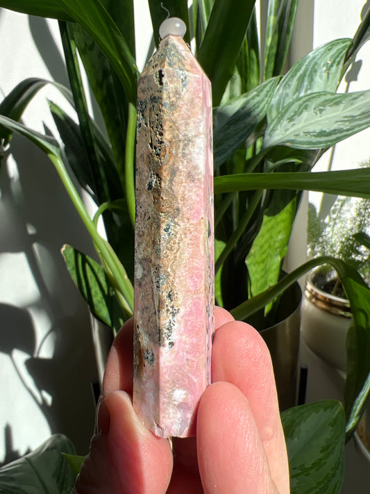 Marble Pink Rhodonite Point