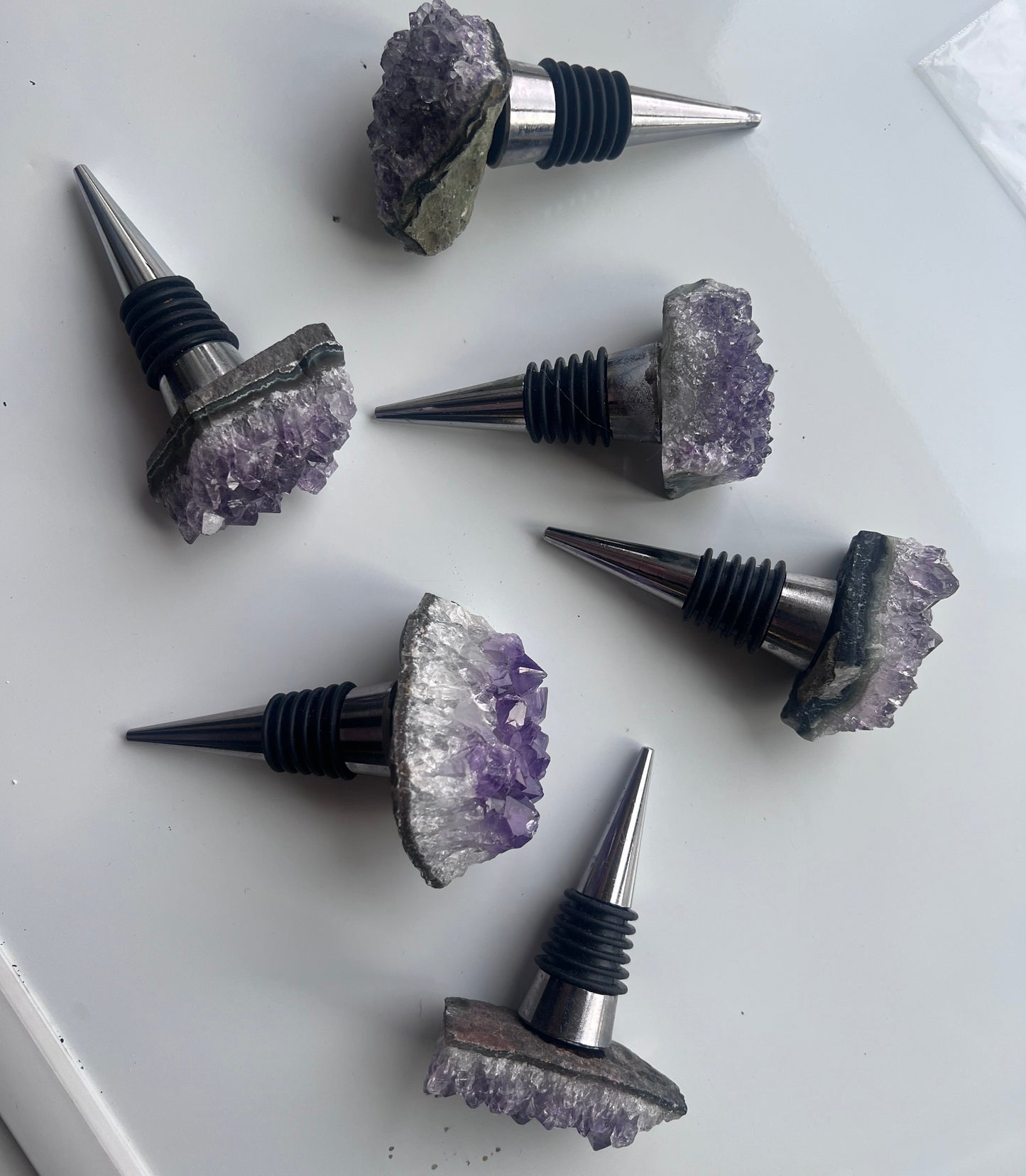Amethyst wine Bottle Stopper - Handmade