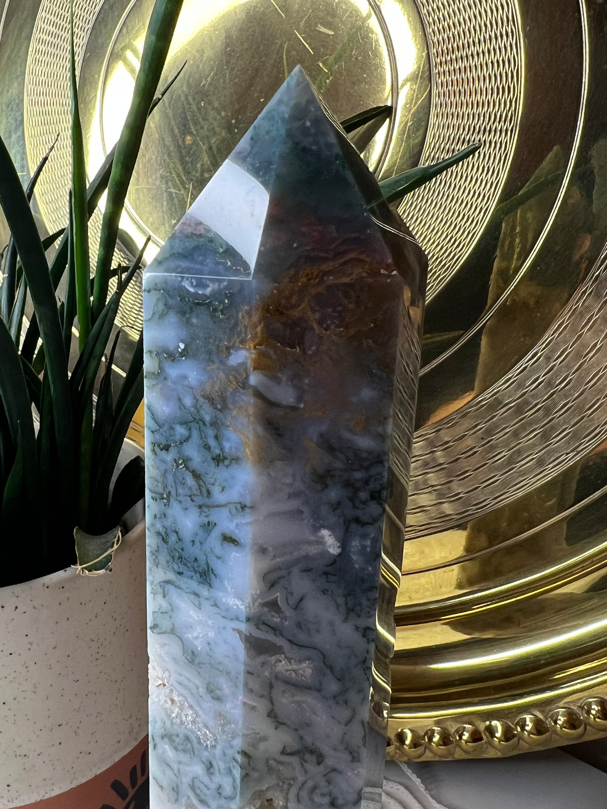 Moss Agate Tower - Raven + Sage