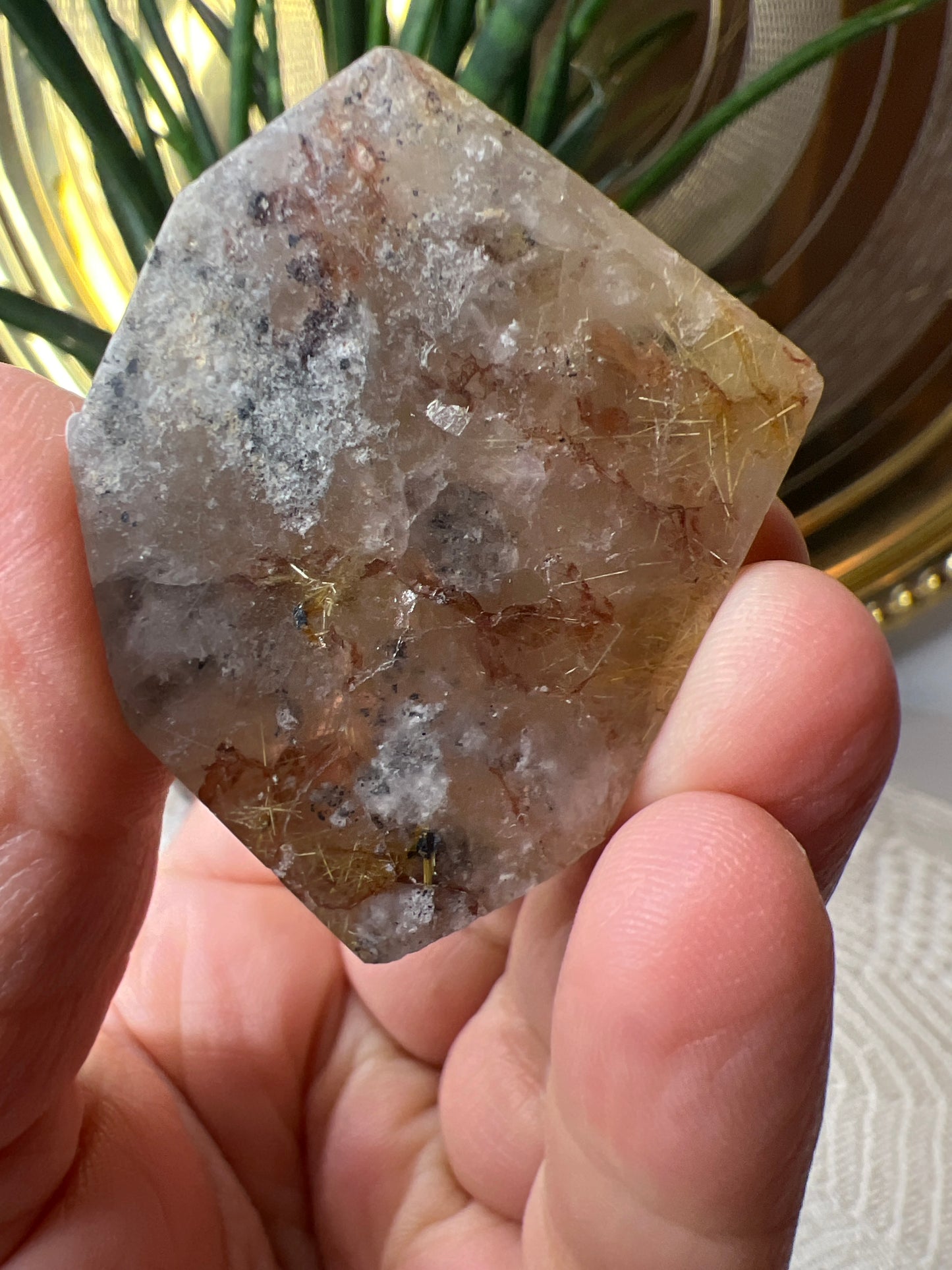 Ruitilated with Fire Quartz - Raven + Sage