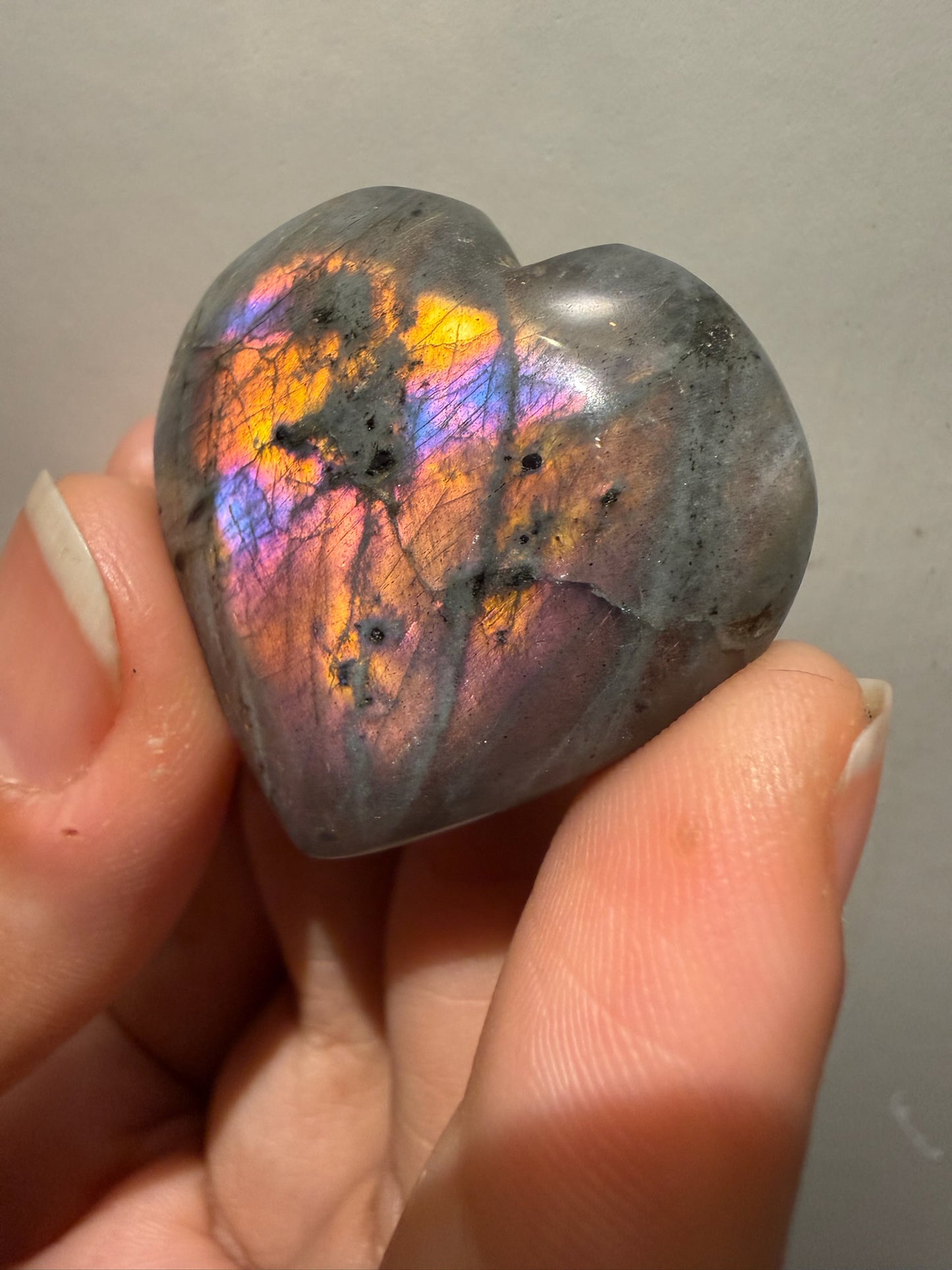 Labradorite Heart Carving - Madagascar