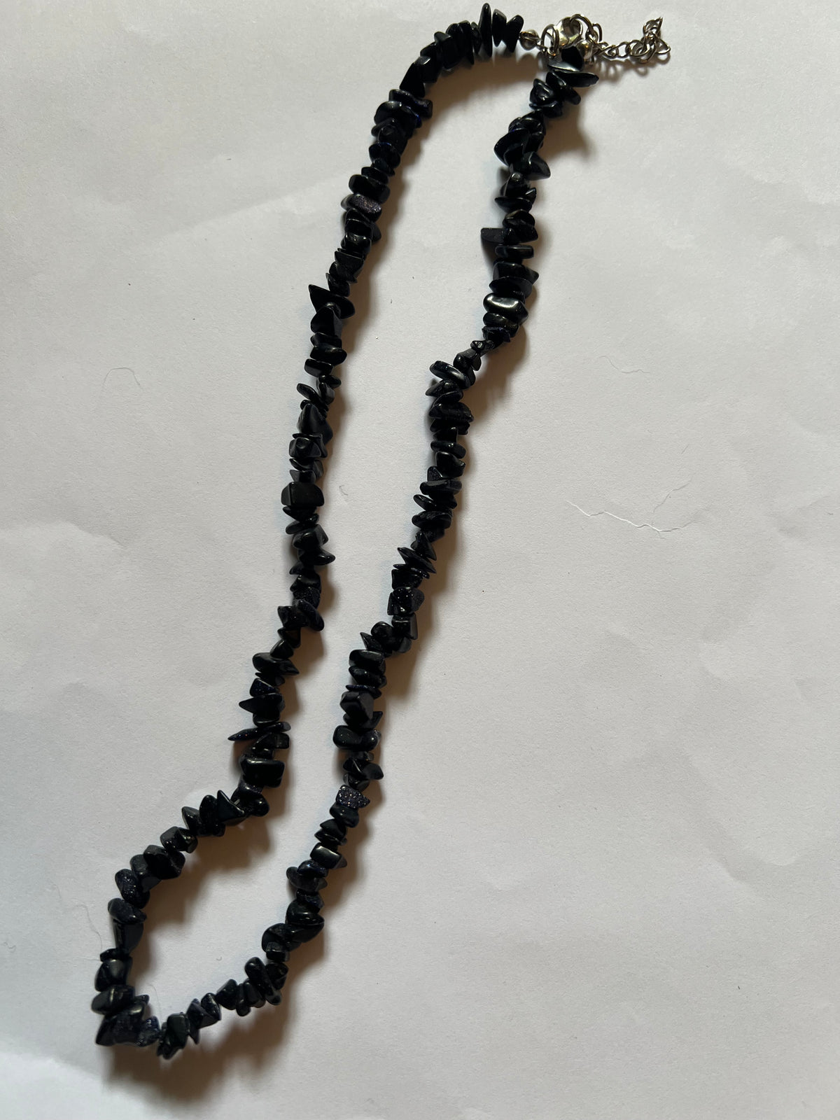 Blue Goldstone Chip Necklace