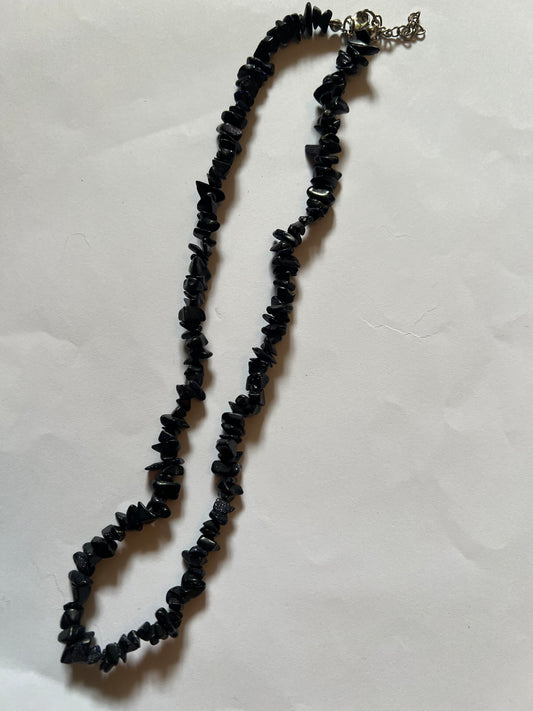 Blue Goldstone Chip Necklace