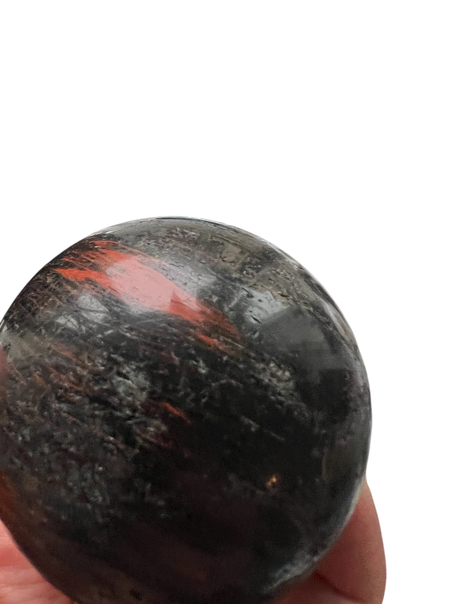 Black Tourmaline with Iron Sphere - Brazil
