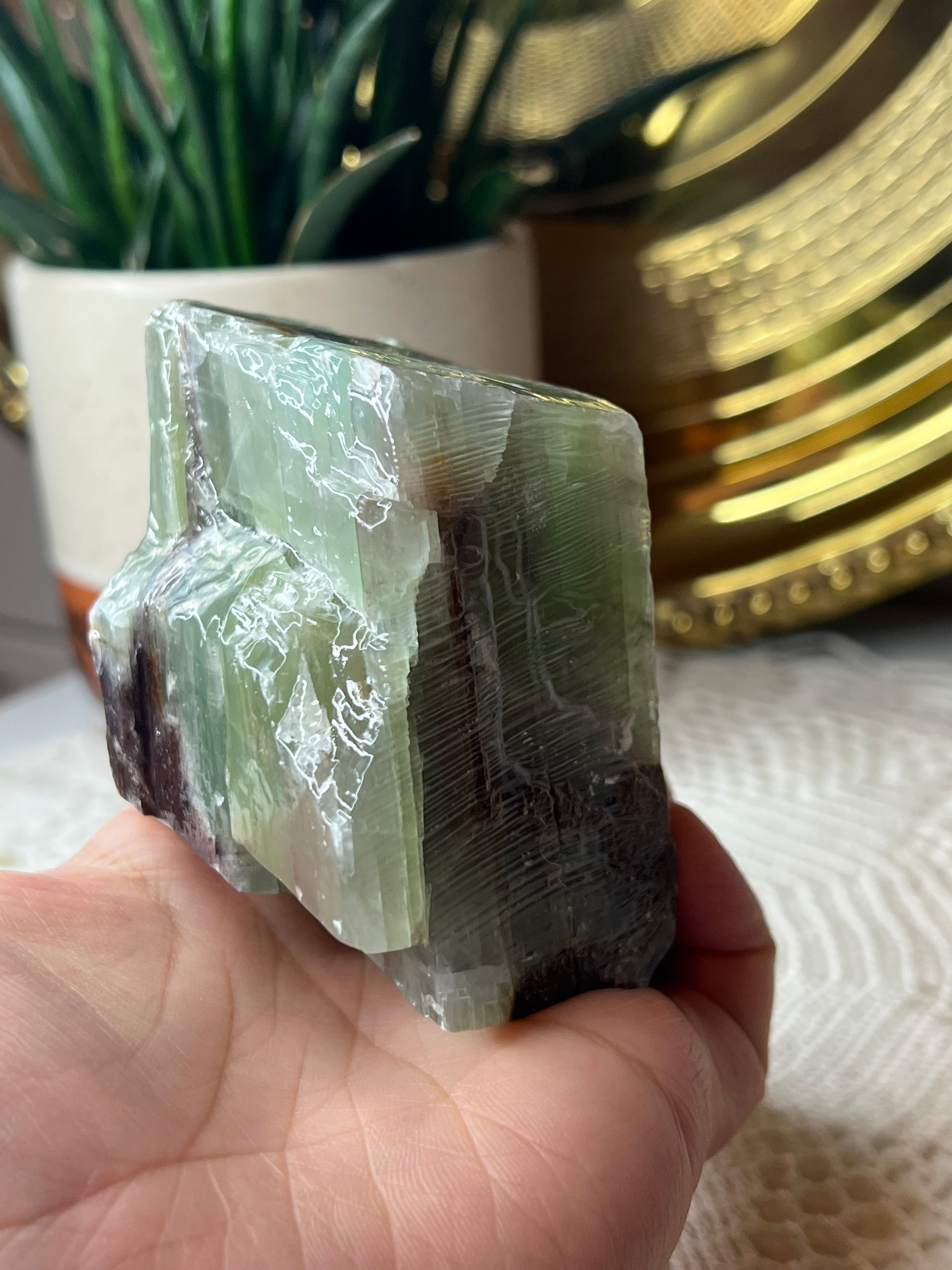 Green Calcite Chunk - Raven + Sage