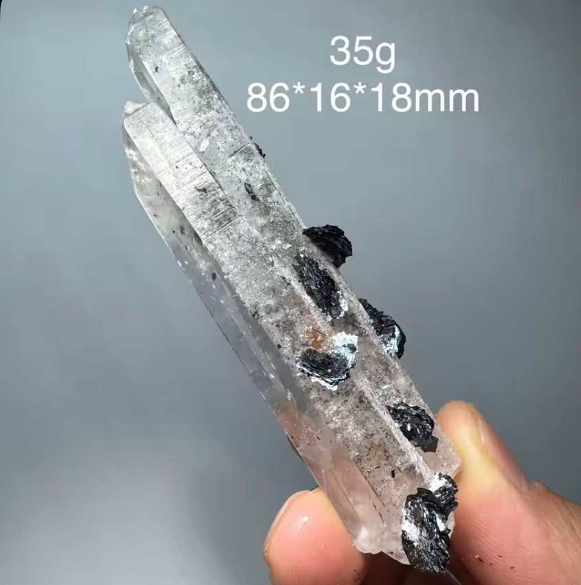 Raw Specularite (Hematite) & Clear Quartz Symbiosis – Inner Mongolia