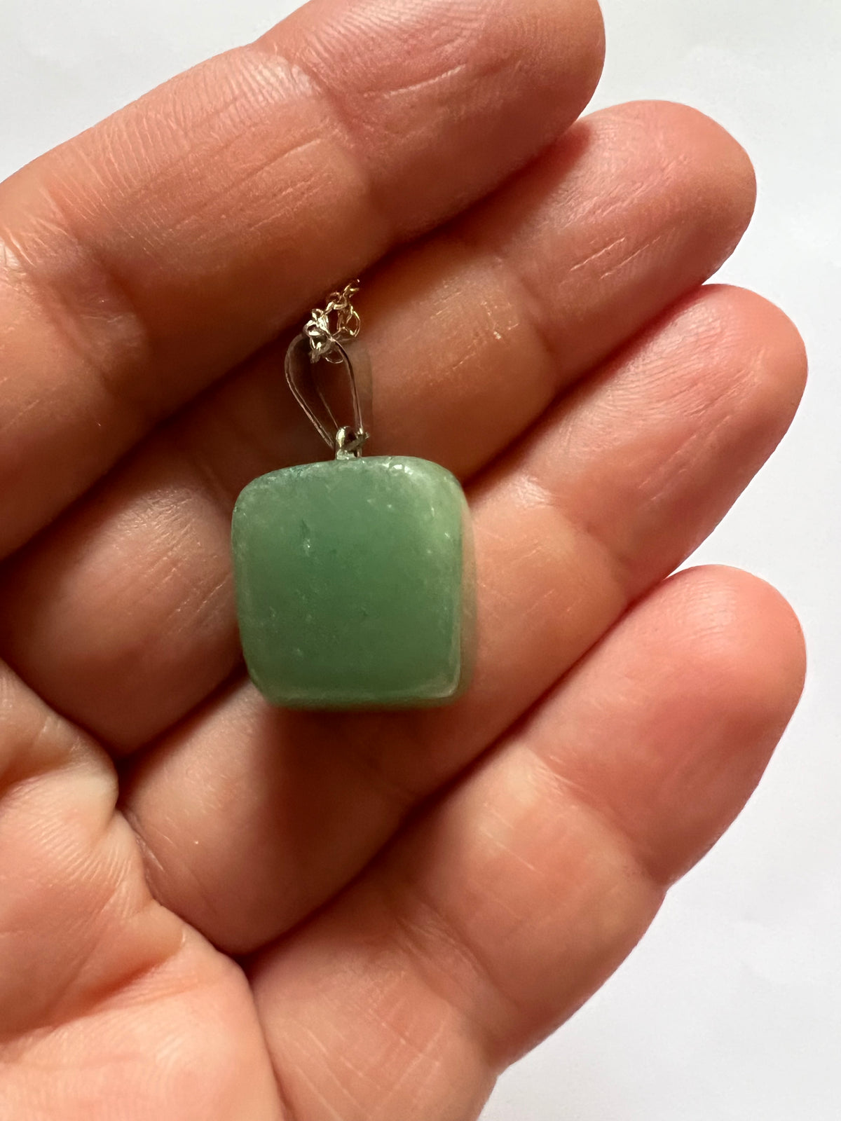 Green Aventurine Pendant on a sterling silver necklace
