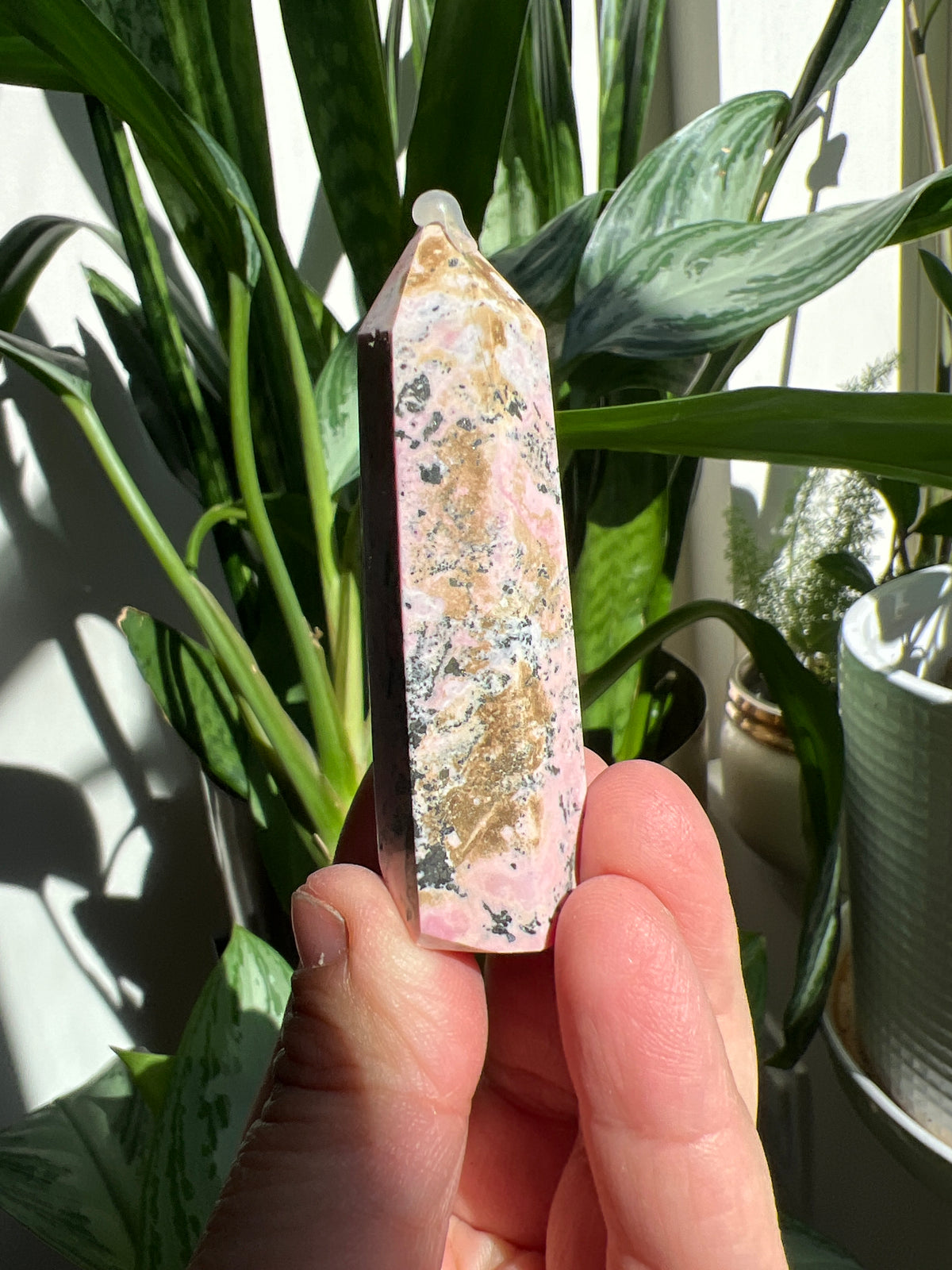 Marble Pink Rhodonite Point