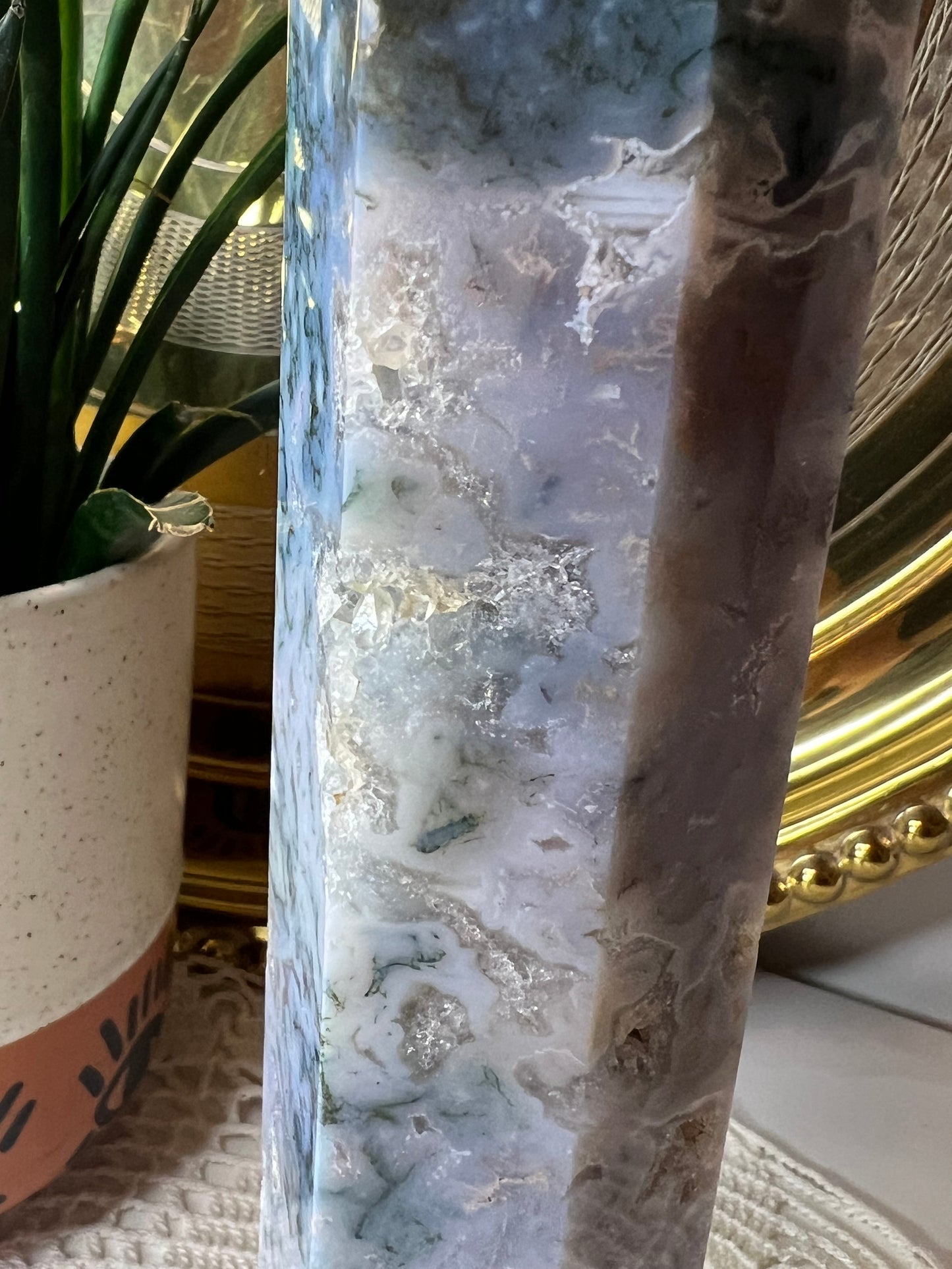 Moss Agate Tower - Raven + Sage