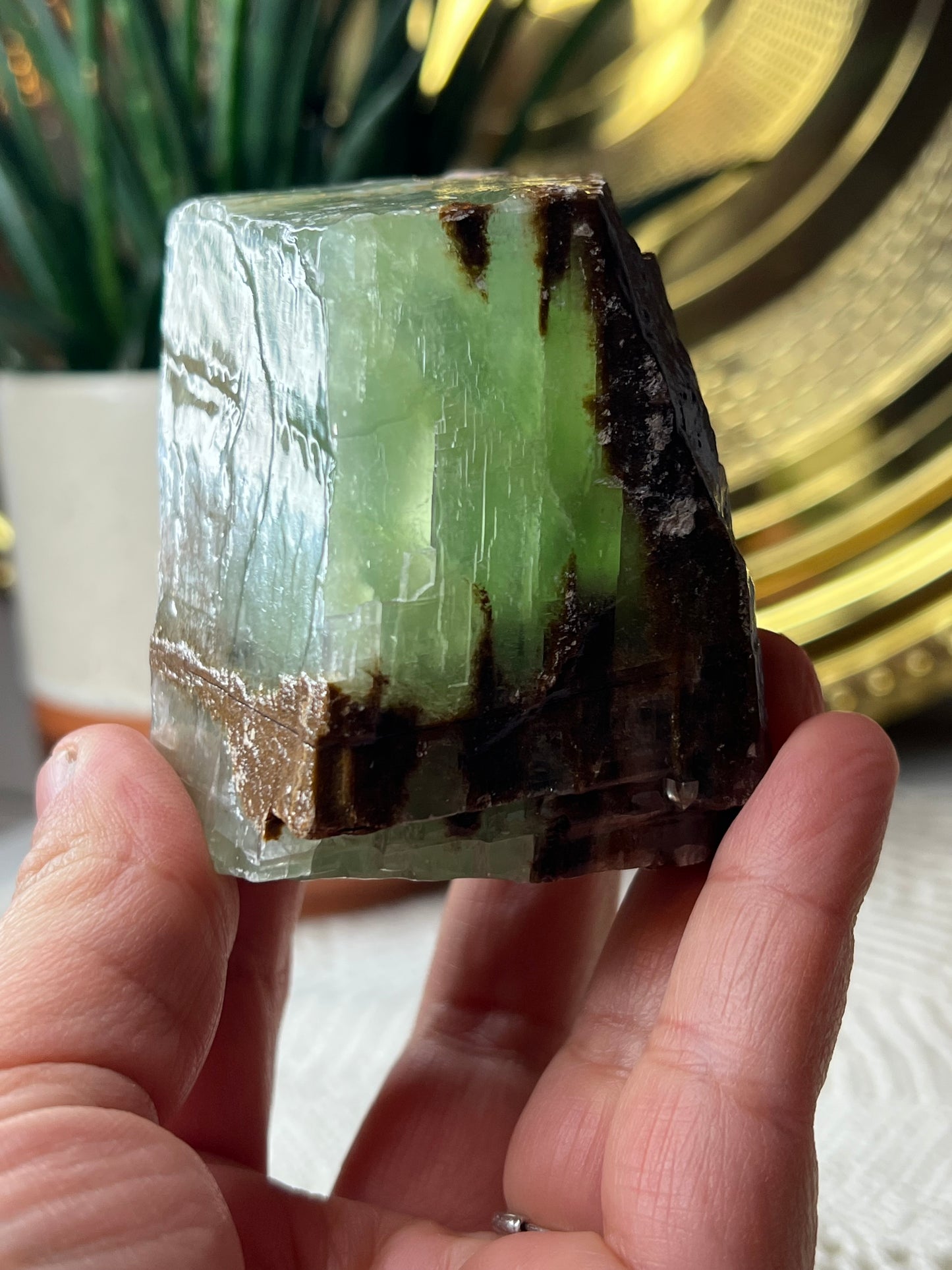 Green Calcite Chunk - Raven + Sage