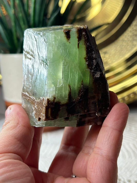 Green Calcite Chunk - Raven + Sage