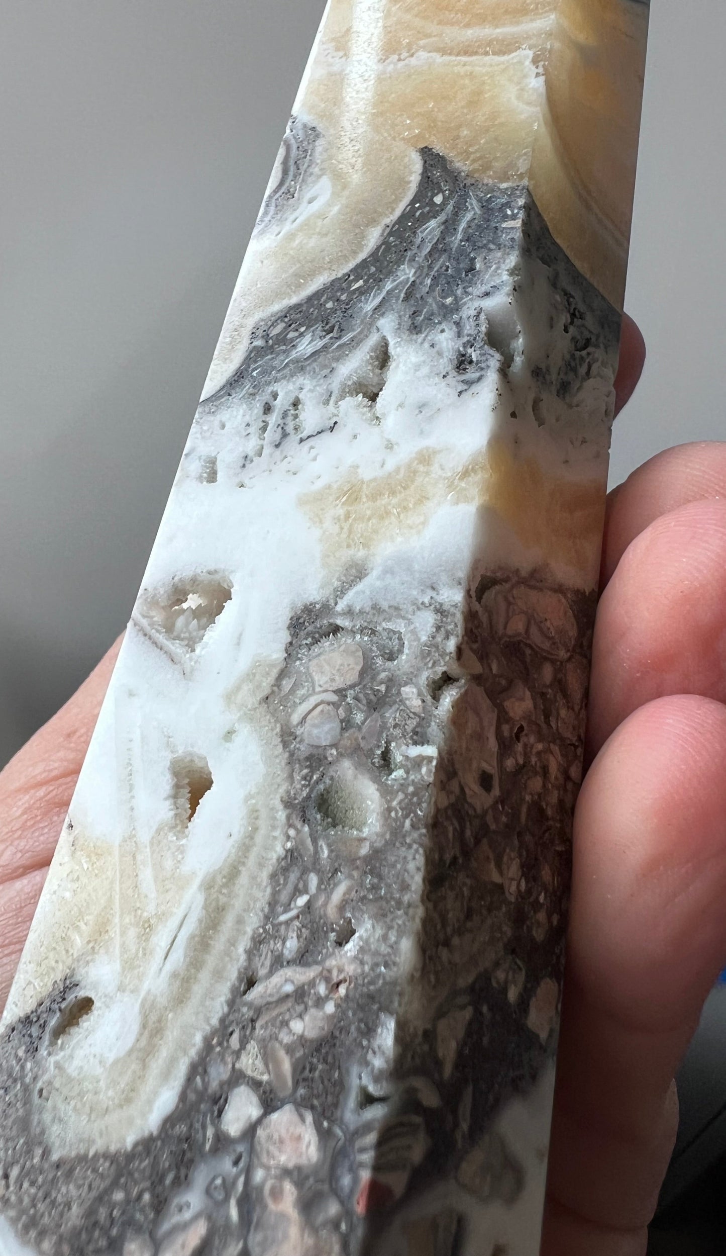 Banded Yellow Calcite Tower – Mexico