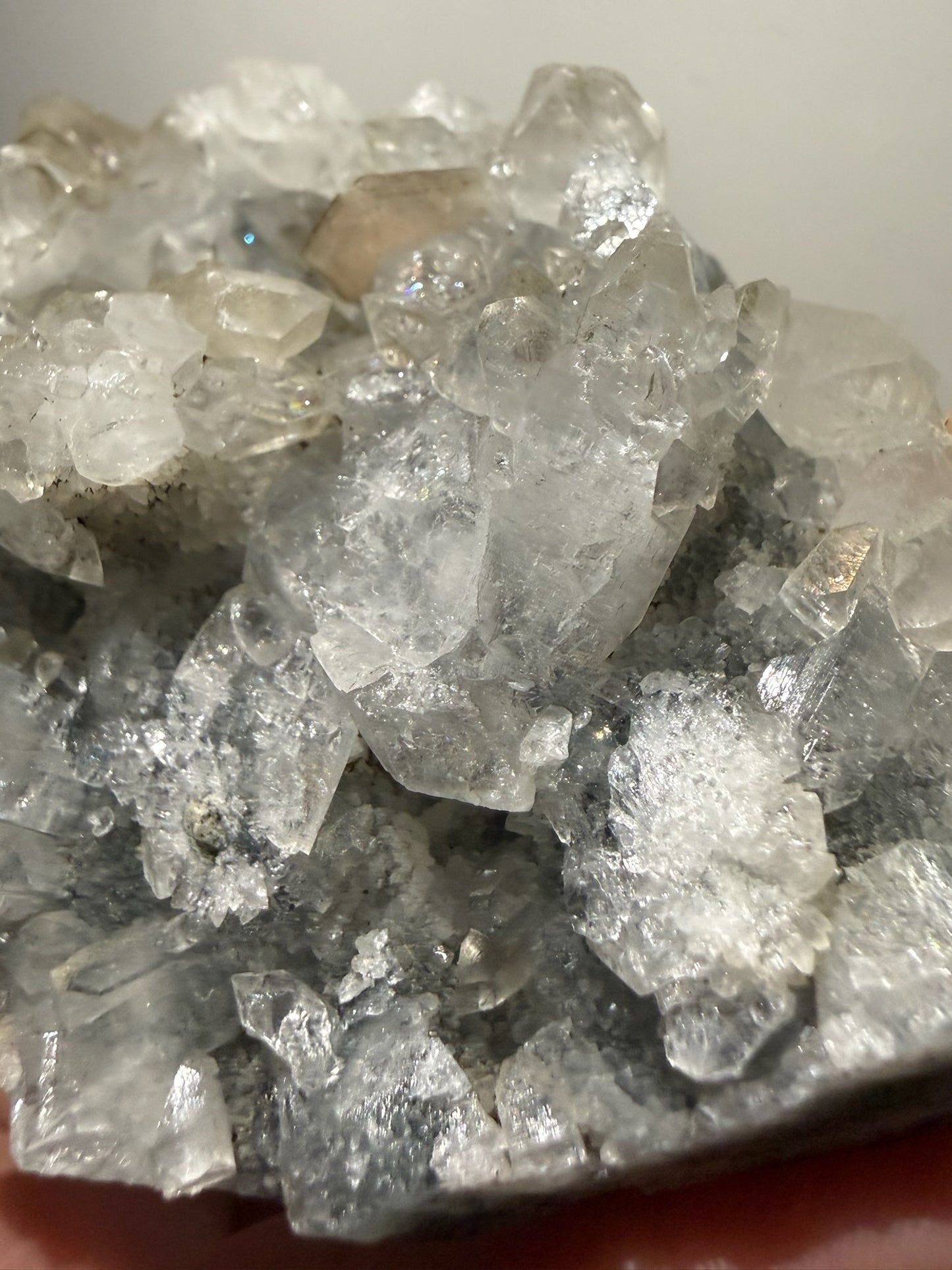 Apophyllite with Peach Stilbite Cluster - India