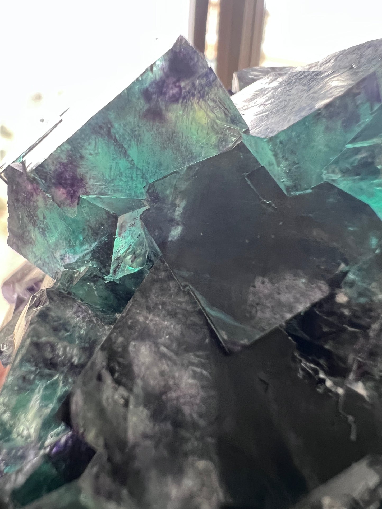 Okoruso Mine Fluorite Cluster (Namibia) – Deep Teal & Violet Cubes