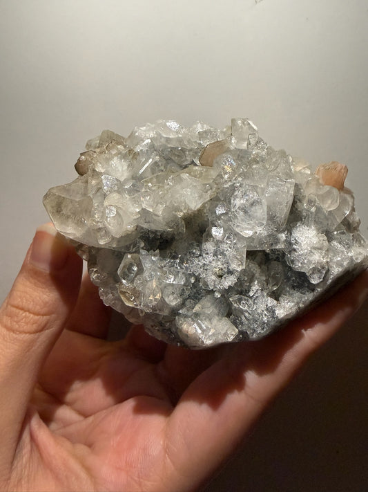 Apophyllite with Peach Stilbite Cluster - India
