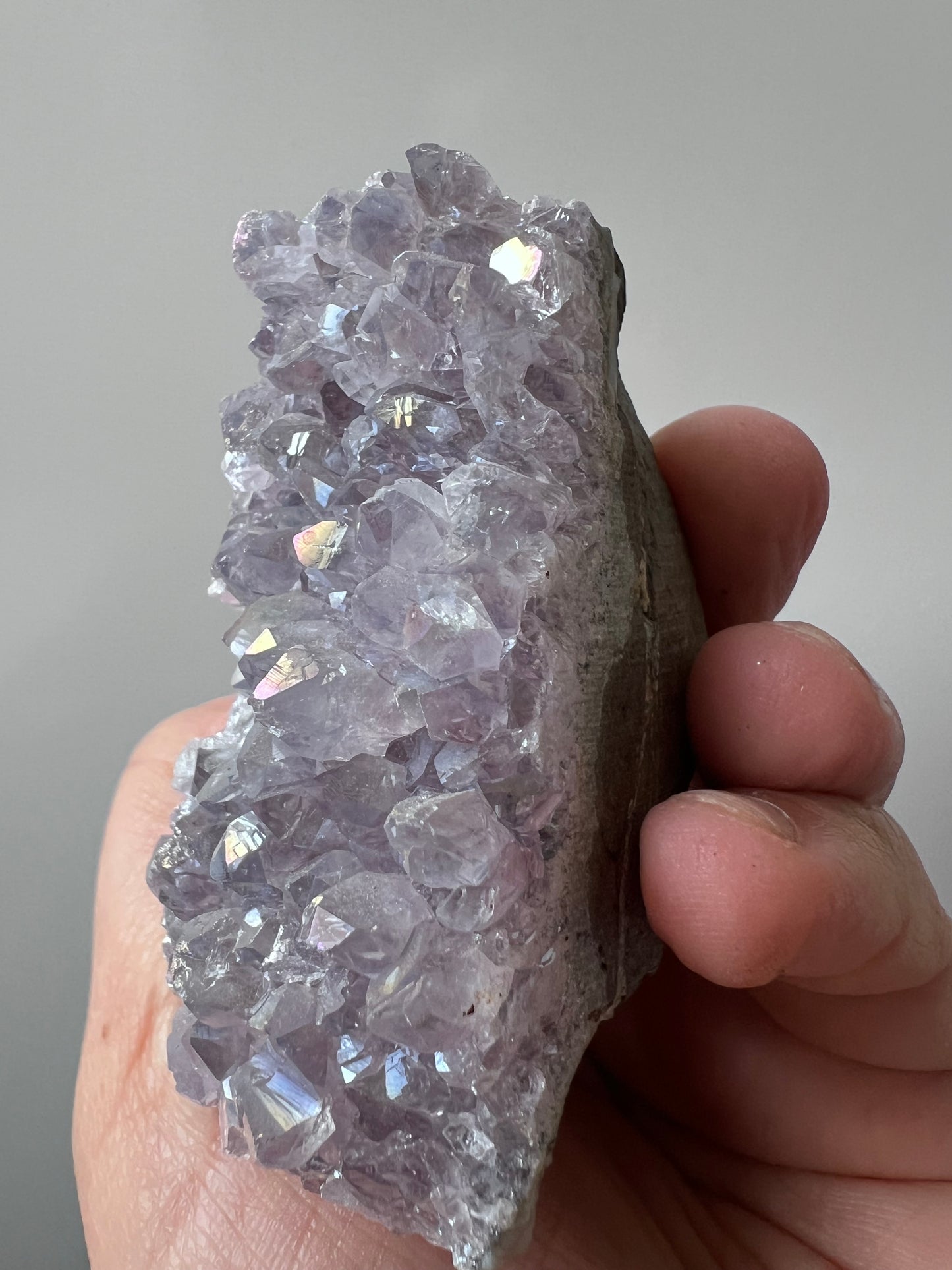 Angel Aura Amethyst Cluster – High Sparkle | Calming & Intuition Crystal - Brazil