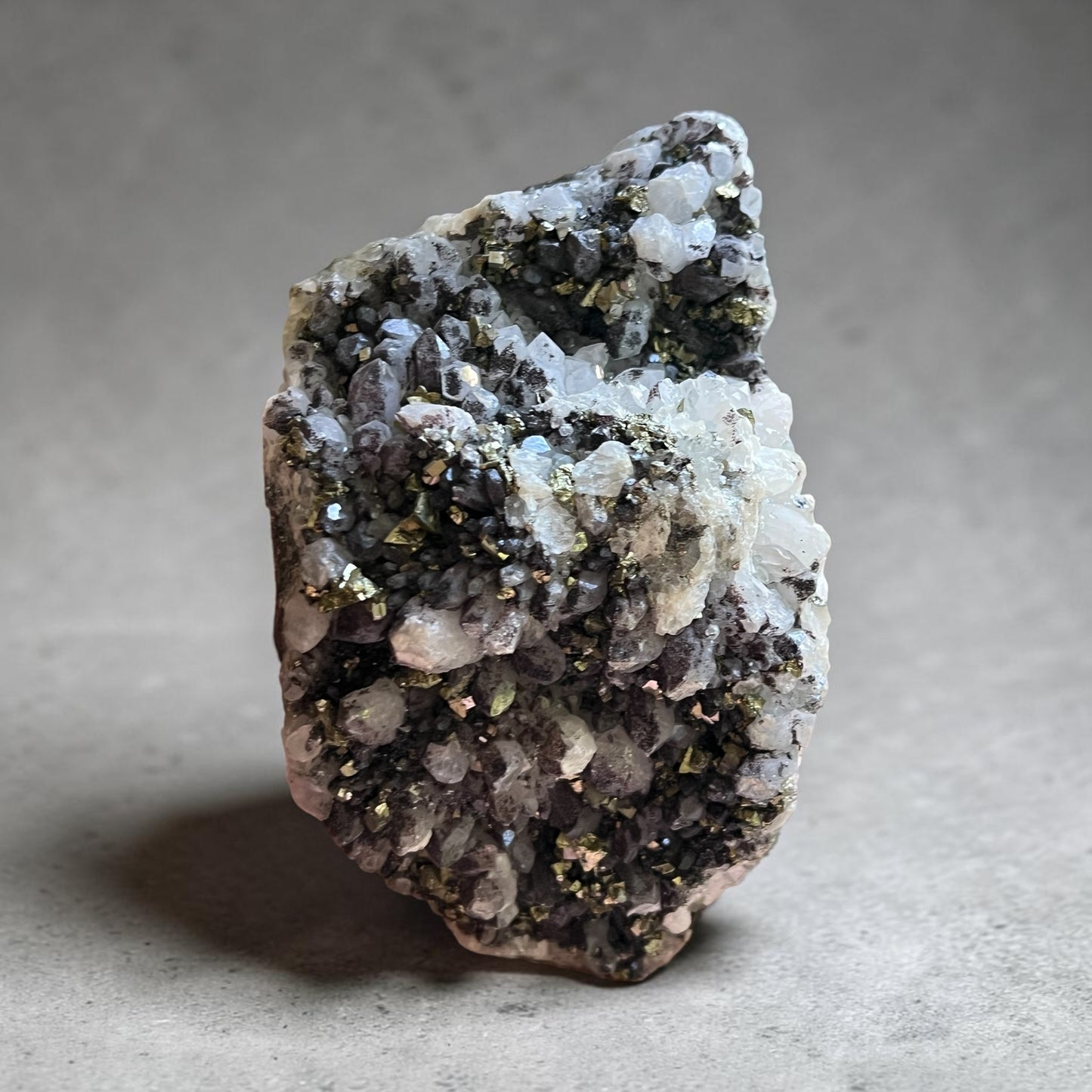 AAA Amethyst, Pyrite, Calcite & Quartz Cluster