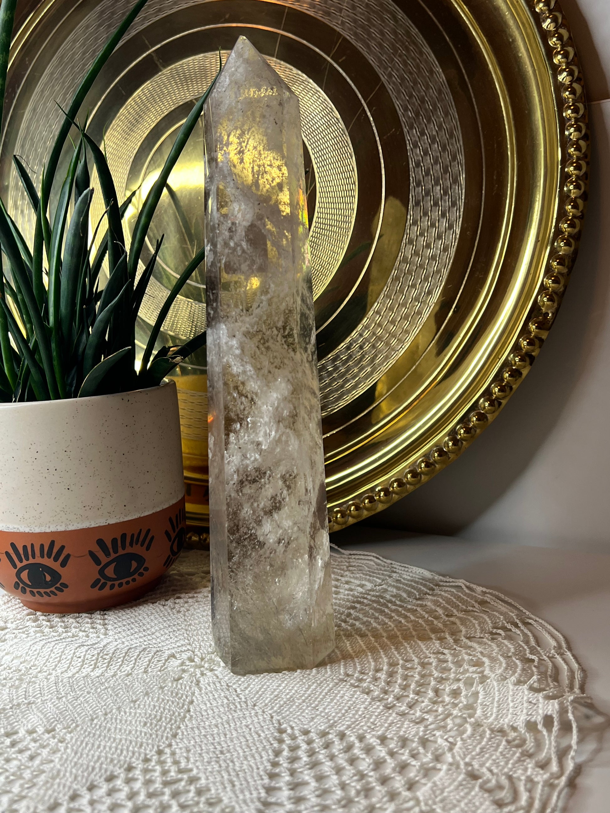 Smokey Quartz Tower with Rutile Inclusions - Raven + Sage