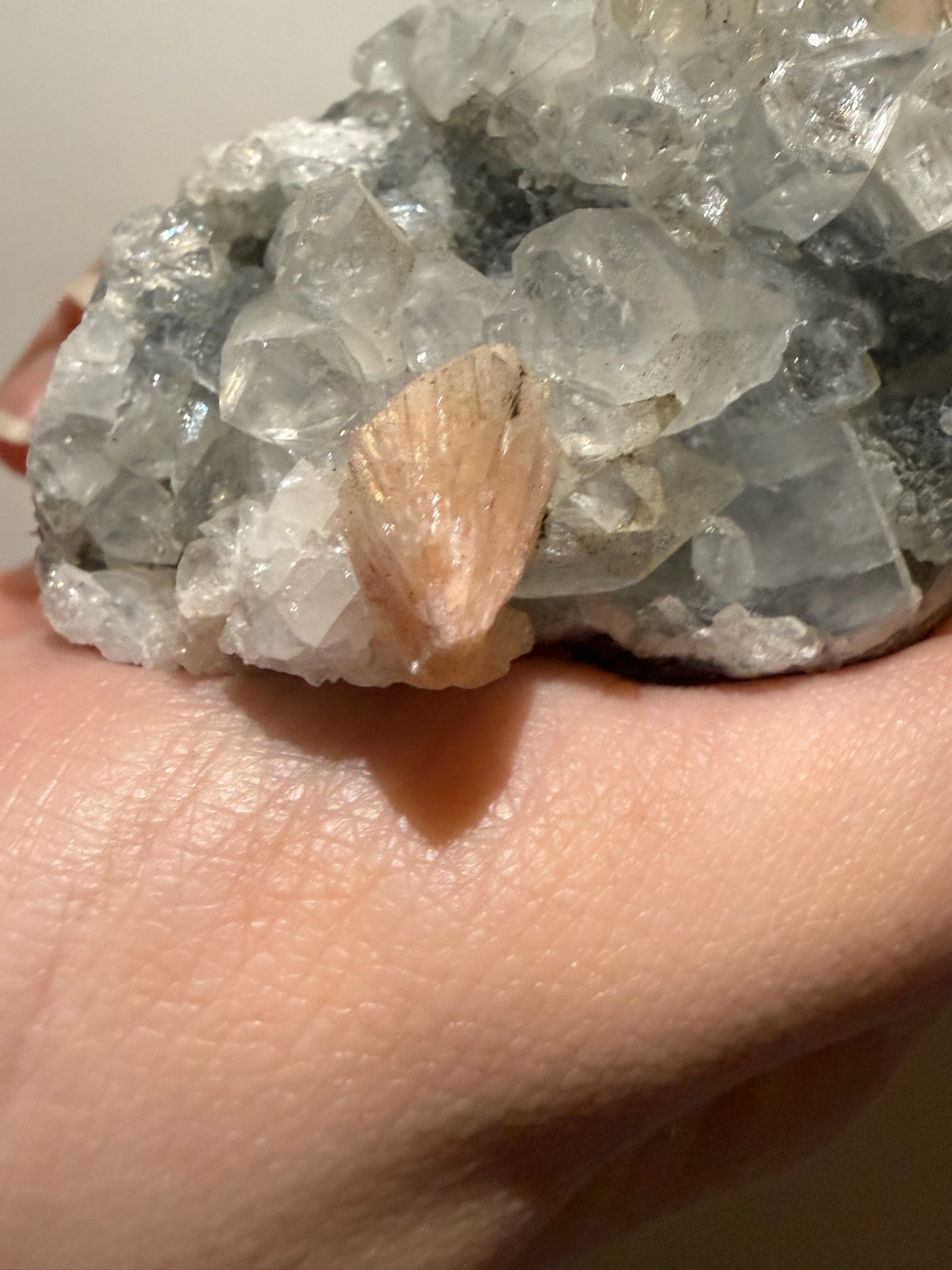 Apophyllite with Peach Stilbite Cluster - India
