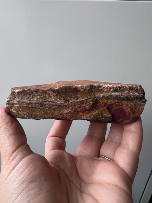 Raw Tiger Iron Slab – Tiger’s Eye, Hematite & Red Jasper Layered Stone -Australia