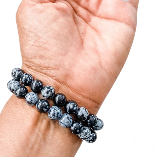 Snowflake Obsidian Bracelet (8mm)  – Balance, Protection & Inner Peace