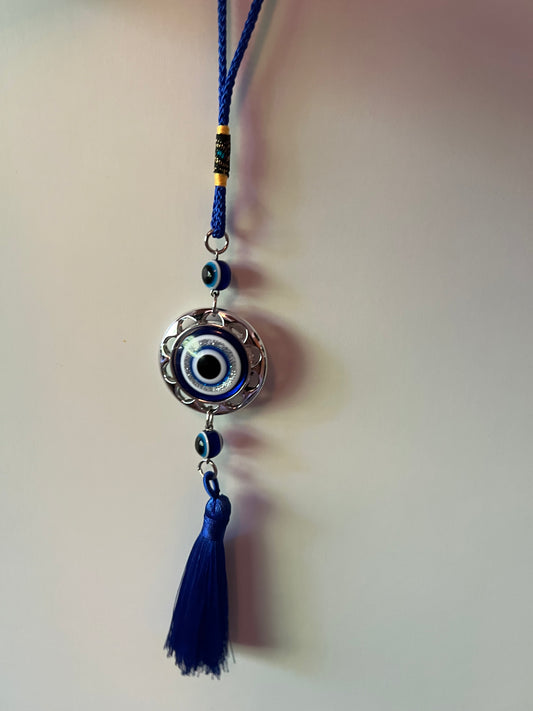 Evil Eye Protection Charm | Hanging Decor with Tassel